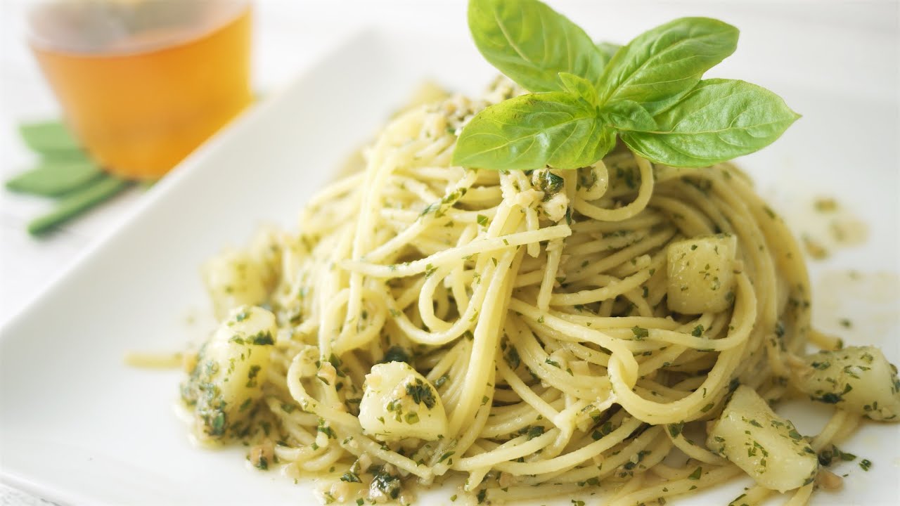 『ミキサー要らずの簡単ジェノベーゼ風パスタ！』☆バジルが大量に手に入ったら迷わずこれ！！☆