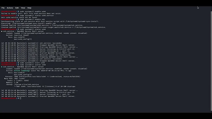 sshd.service not found linux | ssh error