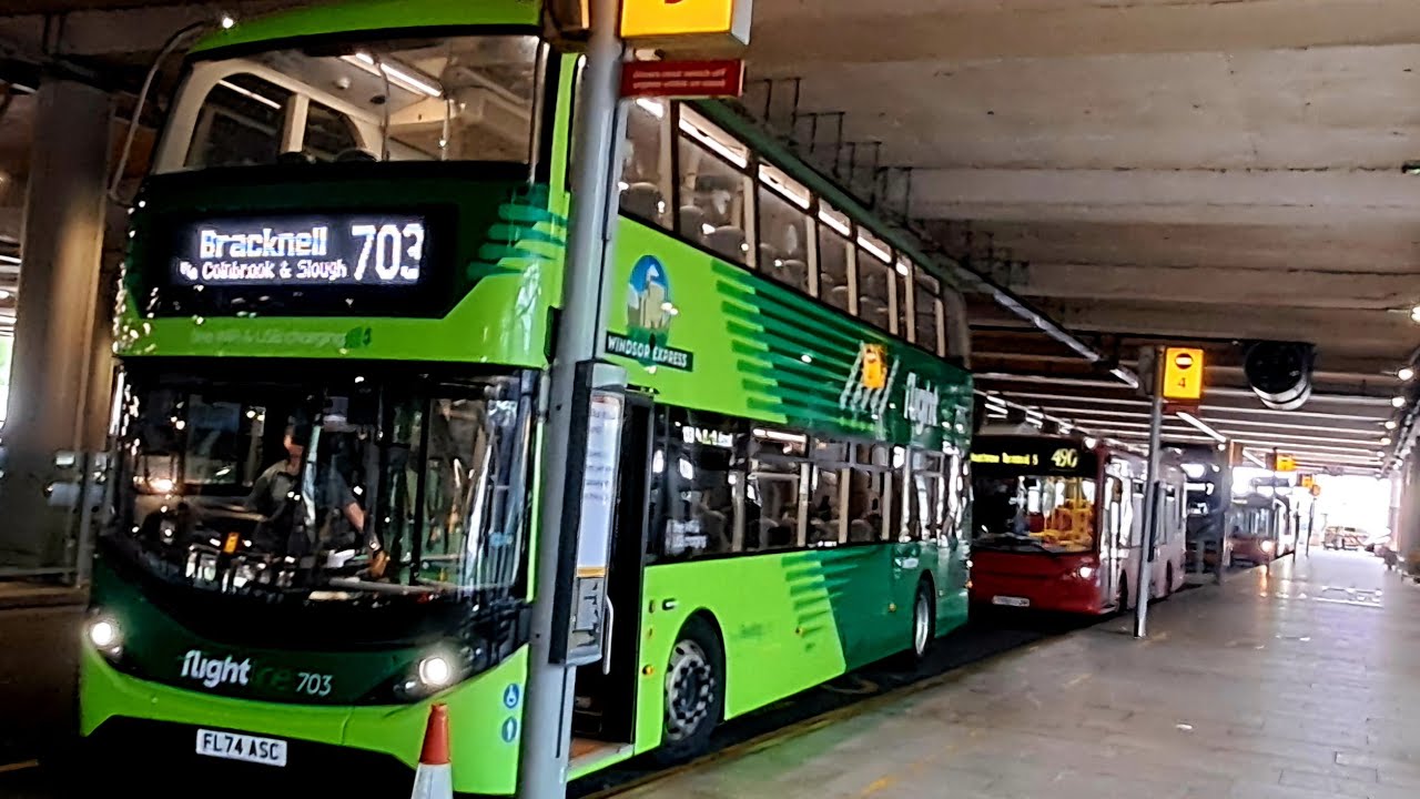 Reading Buses Flightline 703 & other transport on route to Colnbrook ...