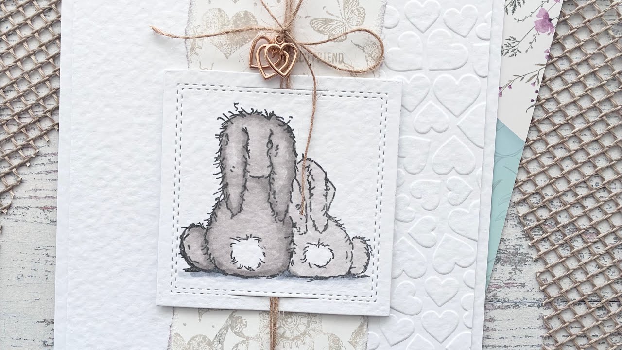 Using my own background paper & partial embossing 