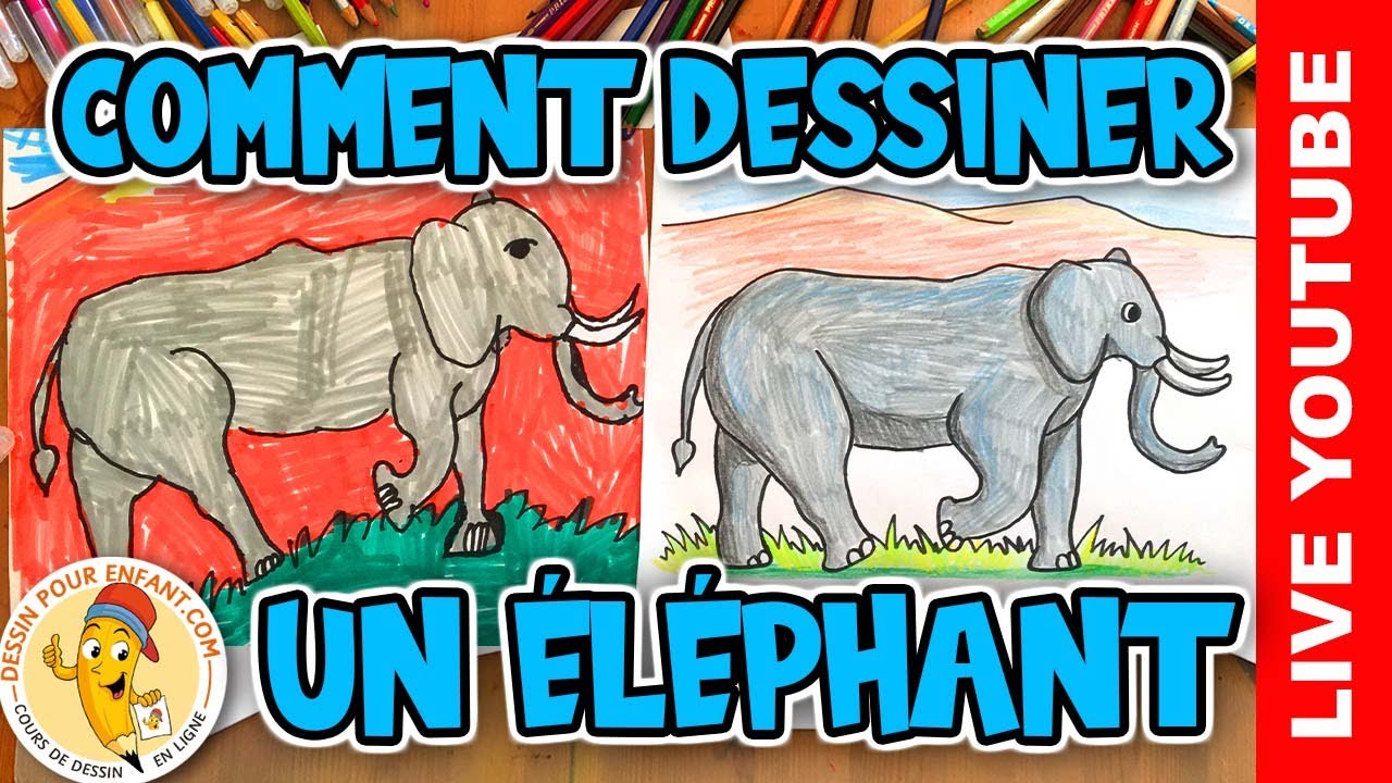 comment dessiner un éléphant étape par étape | Dessin Pour Enfant, image size:1280x720