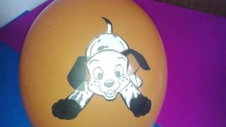 Orange 101 Dalmation Puppy Balloon Deflation