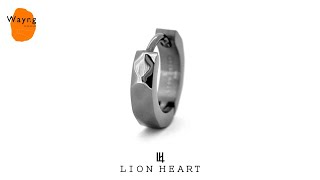 ライオンハート LION HEART カッティングフープピアス サージカルステンレス ブラック 黒 メンズ ブランド