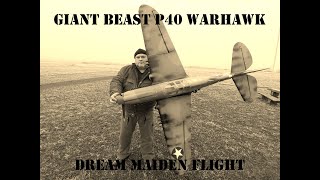 Giant 2000mm P40E Warhawk RC plane PNP Camo 6S Sky Flight Hobby Lanxiang Dream Maiden flight