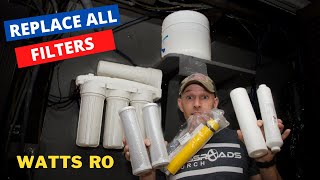 How to replace filters on Reverse Osmosis water filter Annual maintenance all 5 filters w/ Membrane