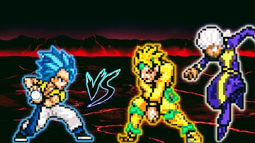 Gogeta OP(All Form) VS Dio K1 V2 & Pucci Ultimate OP in Jump Force Mugen