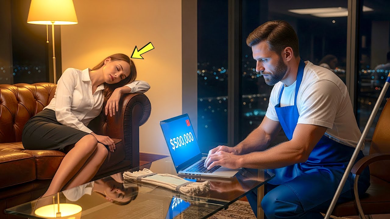 The CEO Pretended to Sleep to Test Her Janitor — But What He Did Saved Her Collapsing Company
