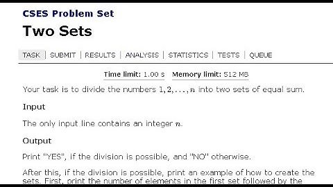 Two Sets | Solution | CSES Problem set | Introductory Problems