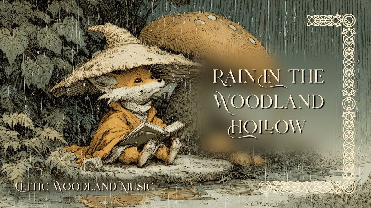 Rain In The Woodland Hollow 🌧️ | Live Calm Celtic Music & Cozy Rain Ambience