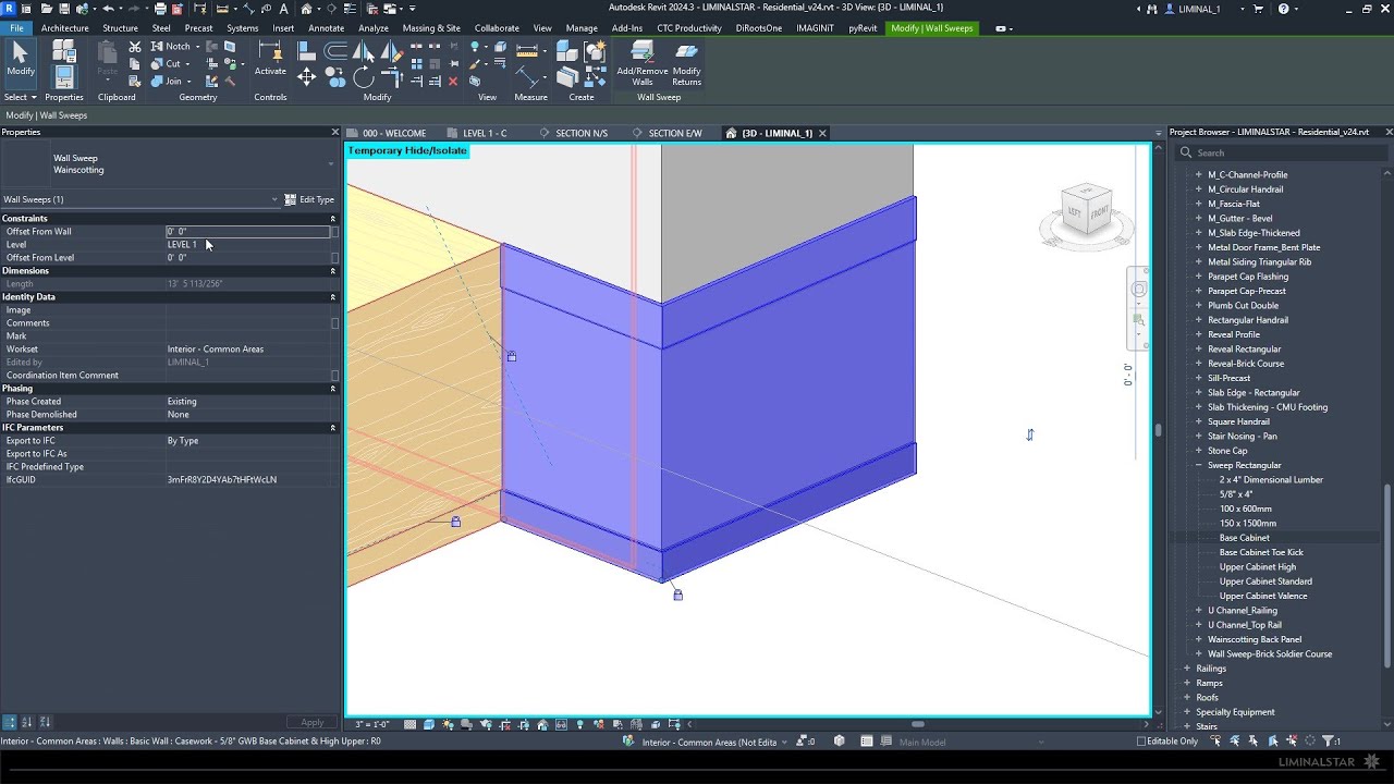 Embedded Wall Sweeps vs Hosted Wall Sweeps Finish in Revit 2026