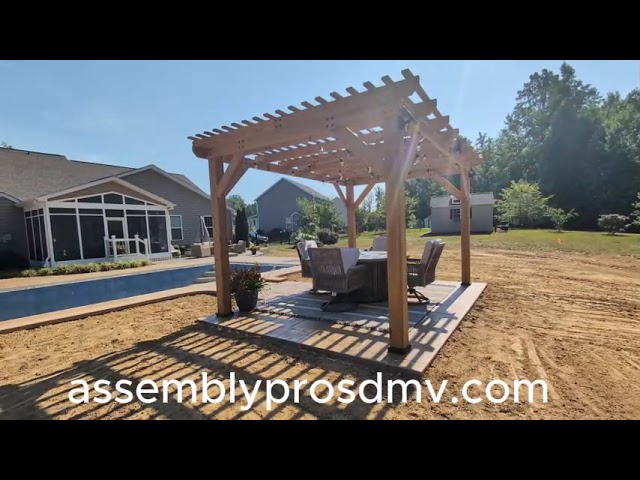 Backyard Discovery Beaumont All Cedar Wooden Pergola installed by our team