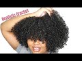 Natural Crochet Curly Hairstyle with Bangs NO leave out! LuluTress Coily 3c//braid pattern + install