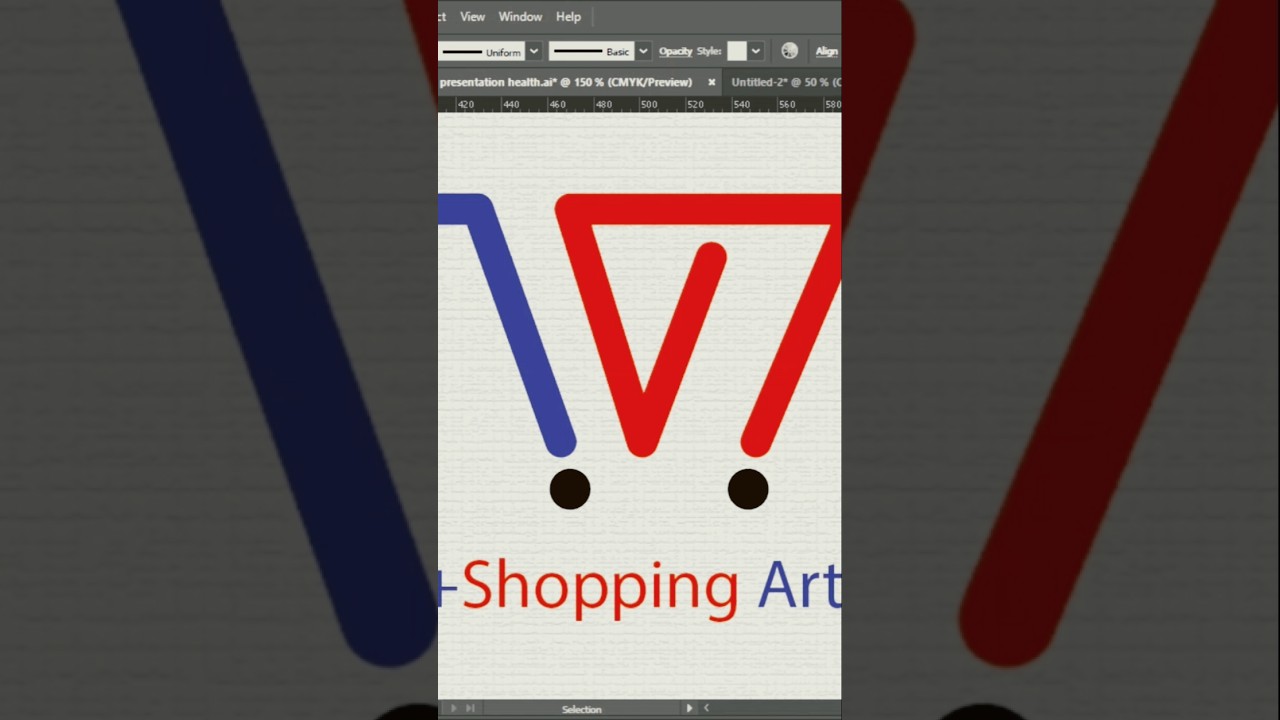 Adobe illustrator tutorial | V+Shopping art logo 