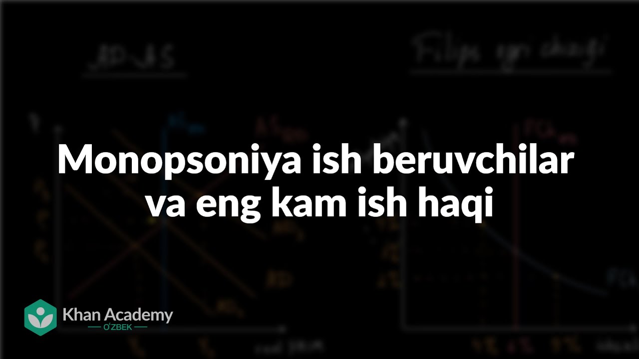 Monopsoniya ish beruvchilar va eng kam ish haqi | Mikroiqtisodiyot