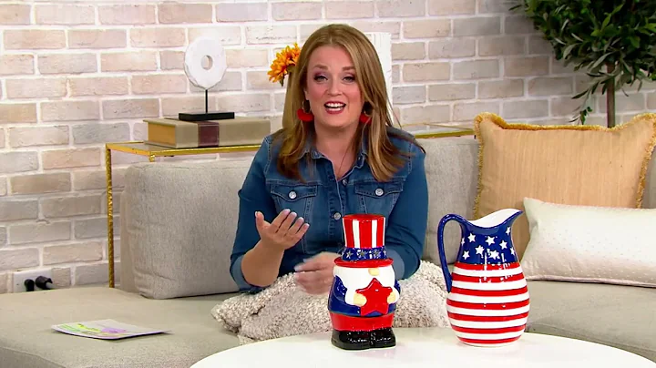 Miss Liberty Patriotic Illuminated Gnome Cookie Jar on QVC