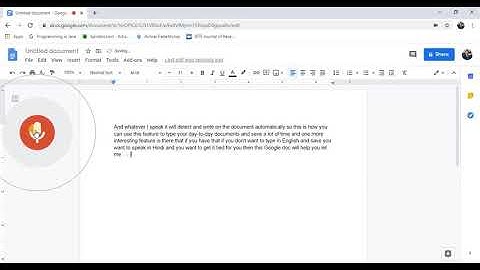 Voice Typing (English/Hindi) feature in Google Doc