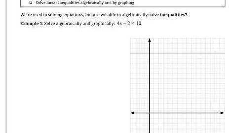 Solving Linear Inequalities (Part 1) (MHF4U)