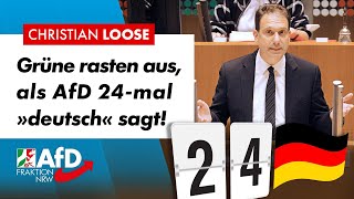 Grüne rasten aus, als AfD 24-mal „deutsch“ sagt! – Christian Loose (AfD)