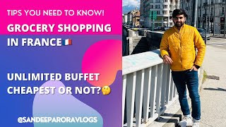 Unlimited Food option in France 🇫🇷Cheapest or not?🤔Buffet System?Grocery Shopping 🛒