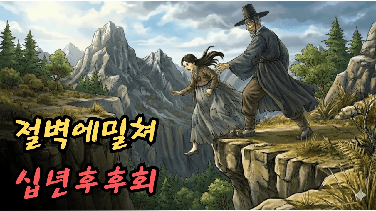 시아버지는 임신한 며느리를 절벽에서 밀어 떨어뜨렸다. 10년 후, 며느리가 돌아오자 시아버지는 자신의 행동을 후회했다. | 민담 | 전설 | 설화 | 옛날이야기