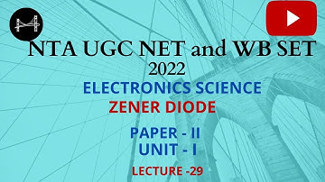 Lec-110 Zener (Breakdown Diode) Diode Basic Characteristics .Electronics Science. Paper-II.UNIT- I.