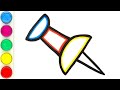 Drawing A Thumb Tack Push Pin Easy Drawings For Children 