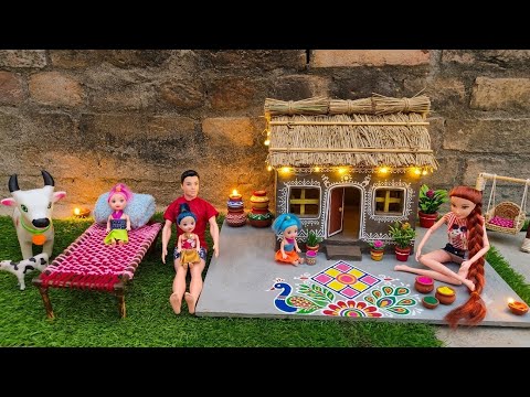 Barbie doll How To Make Mini House/Mitti ka gudiya ka ghar khilavna/trector/#trending#clayhousetoys
