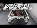 K Swap Mazda Part 8-  K20 IS MOUNTED & INSTALLED!!