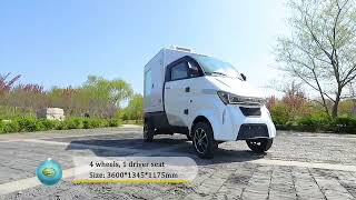 Ice Delivery Cargo Truck, Electric Mini Truck with Freezer for Commercial Use