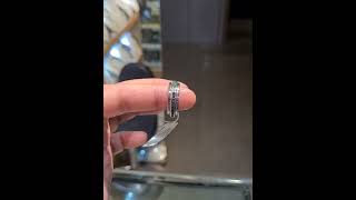 Natural Genuine Ruby, Emerald Blue Sapphire and Real Diamond Studded Silver Rotating Band Ring #ring Profile