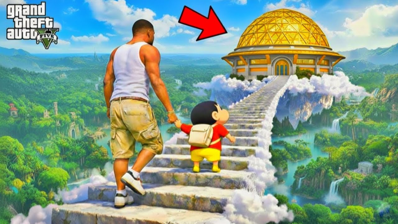 GTA 5 : Franklin & Shinchan Found a Mysterious House in the Sky!😱 | GTA 5 Bangla Gameplay
