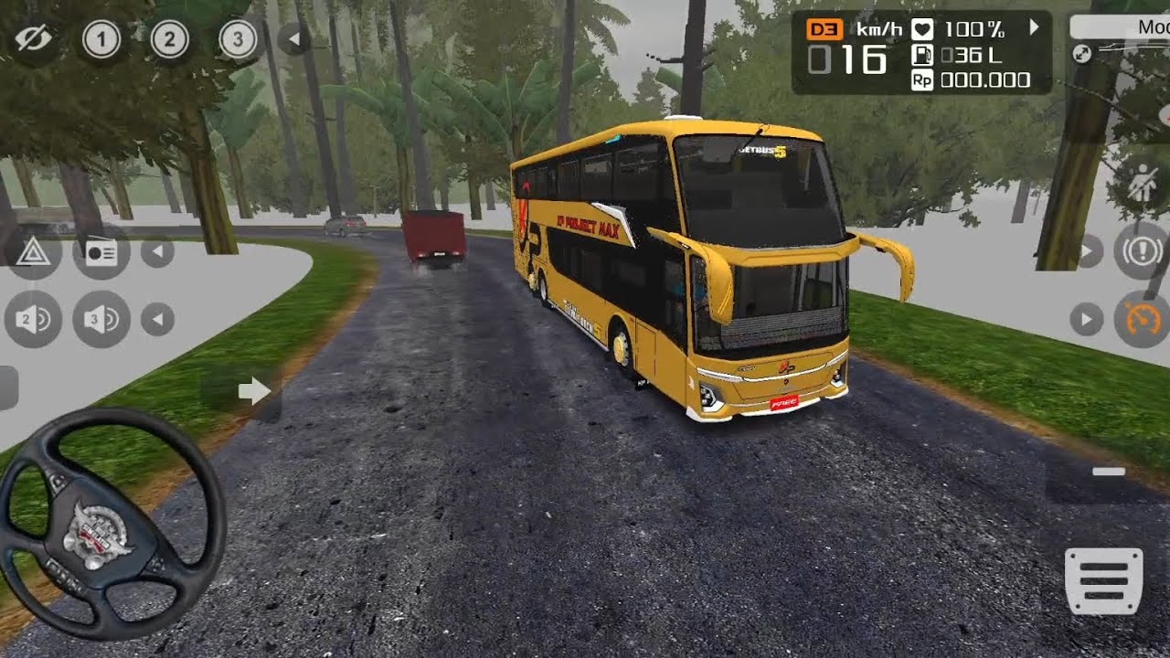 Double decker bus drive through jungle in Bus simulator 🎮 Game ✓