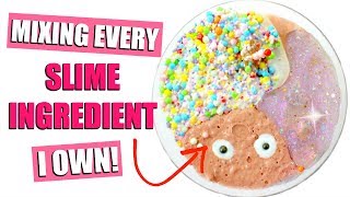 MIXING EVERY SINGLE SLIME INGREDIENT (CHALLENGE)  Making a GIANT SLIME DIY