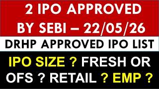 2 IPO Approved By SEBI | DRHP Approved IPO List Today Latest | IPO News Today | SEBI Latest Update