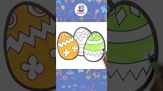 Let’s Draw Colorful Easter Eggs!  #shorts #drawing #coloring