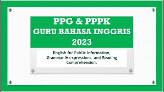 PPPK & PPG GURU BAHASA INGGRIS 2023//SOAL KOMPETENSI PROFESSIONAL BAHASA INGGRIS