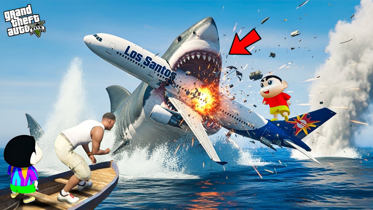 GTA 5 Air Plane Exploding Franklin And Shinchan in Los Santos in GTA 5! Bangla Gameplay