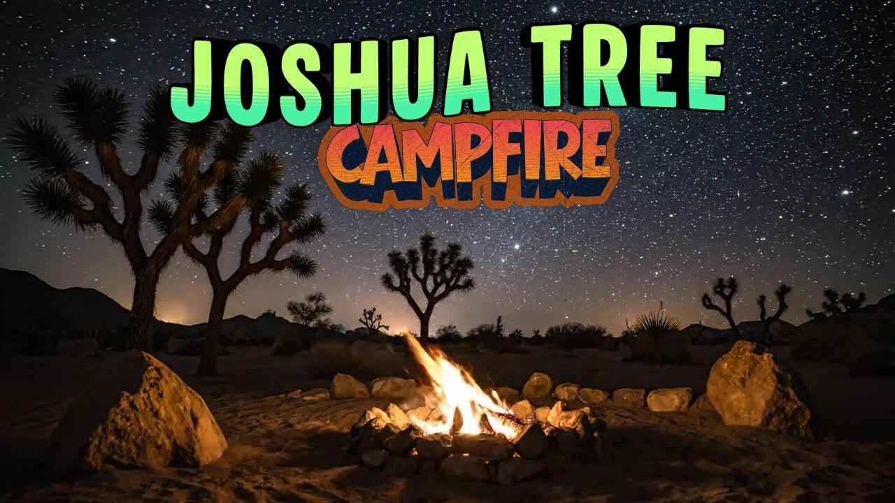 Under the Stars in Joshua Tree 🌵 Desert Campfire Ambience
