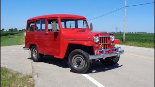 1955 Willys Jeep Utility Wagon in Red & Ride on My Car Story with Lou Costabile