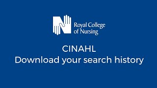 CINAHL download your search history