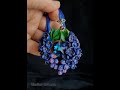 Lilac necklace with Swarovski elements,  flowers jewelry
