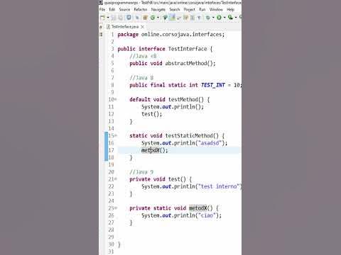 Interfacce in Java 8 e 9 #Shorts - YouTube