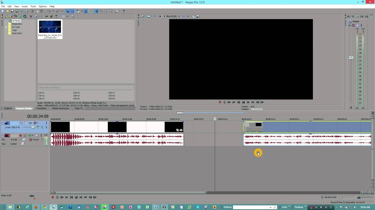 Sonyvegas 12 Has Split My Video Track Into Two Levels And