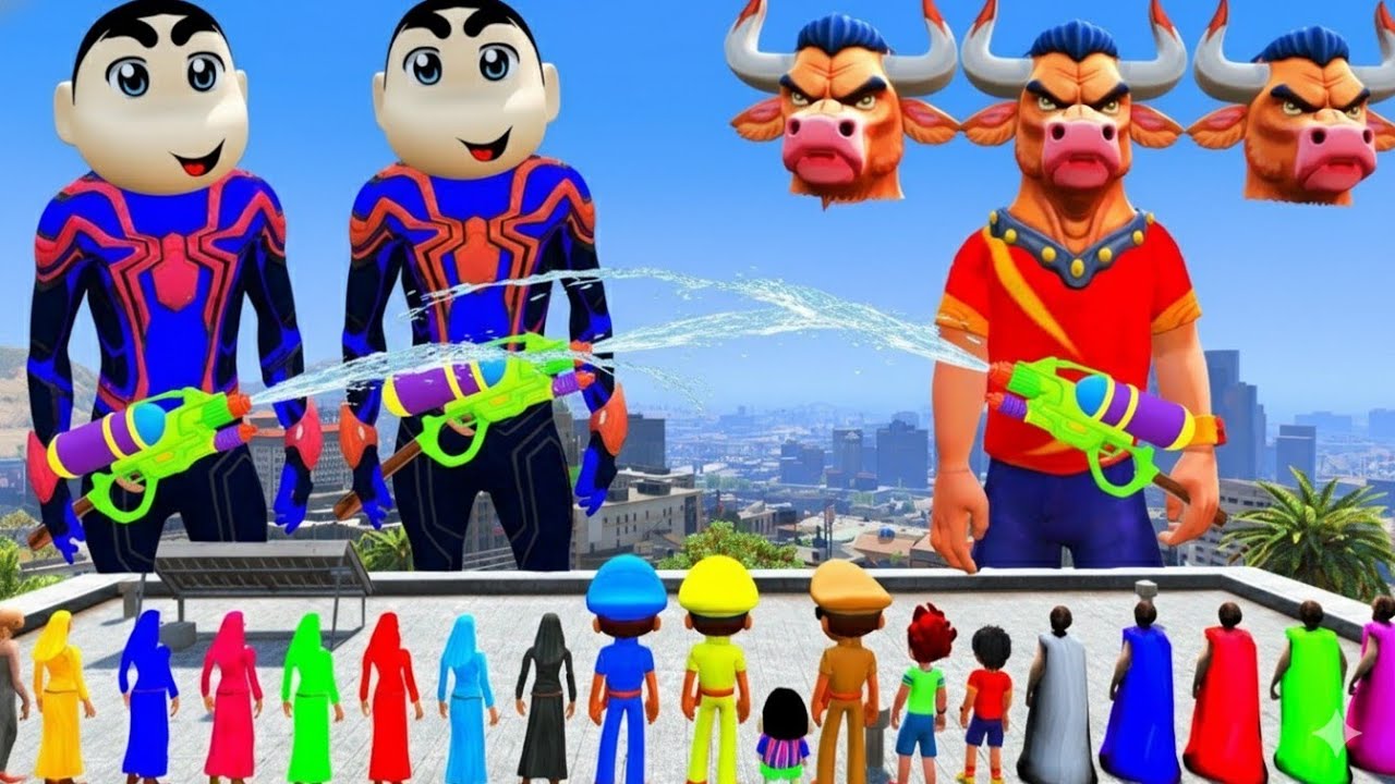 Granny Found Multiverse Giant Shinchan In Gta 5 | Little Singham Save Kicko