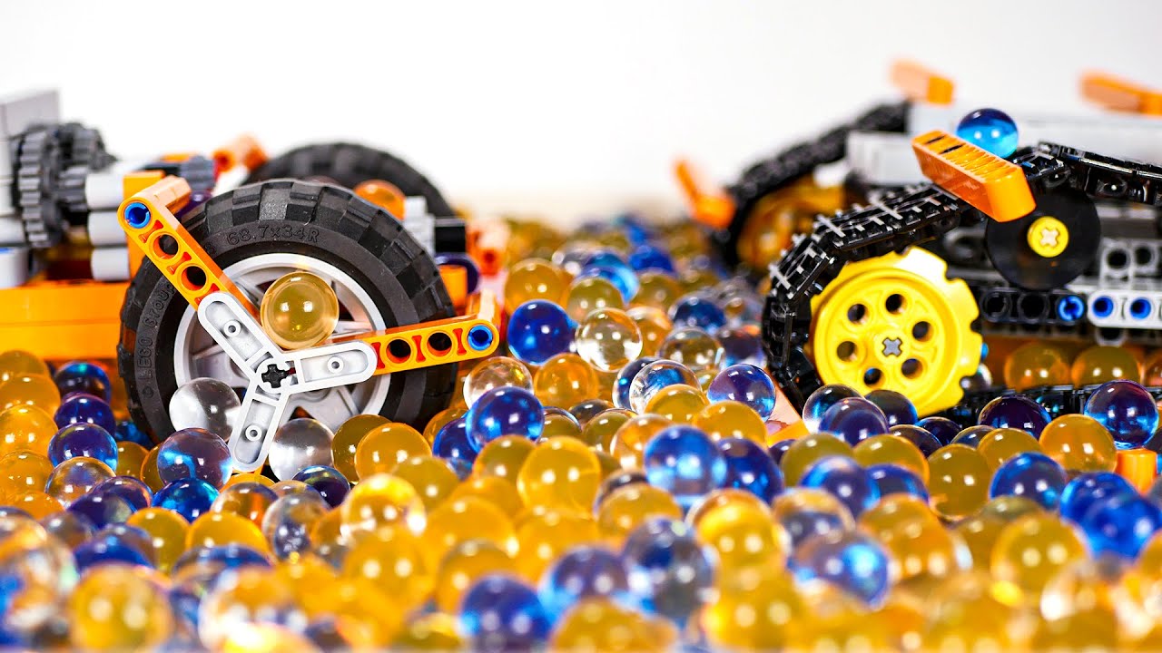 Driving 3 Lego Mechanisms in Orbeez Pool