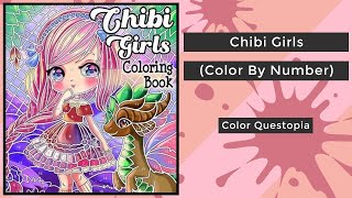 Chibi Girls (Color by Number) - Color Questopia || Coloring Book Flip