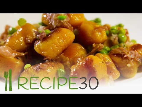 GNOCCHI WITH PROSCIUTTO AND PEAS RECIPE - By Recipe30.com