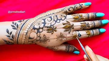 Latest Lotus & Negative Filing Mehndi Design 2025 | Step by Step Tutorial | Mehndi Designs | Mehndi