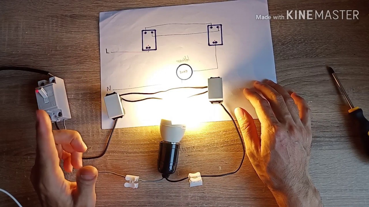 วิธีต่อสวิตช์ไฟสองทาง หรือสวิตช์บันได สามารถเปิดหรือปิดสวิตช์ไฟตัวไหนก็ได้ [ DIY ]