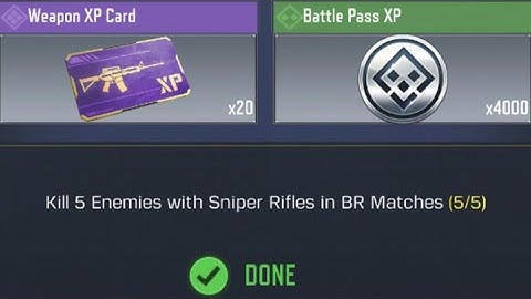 Call Of Duty Mobile Kill 5 Enemies with Sniper Rifles in BR Matches Task Complete